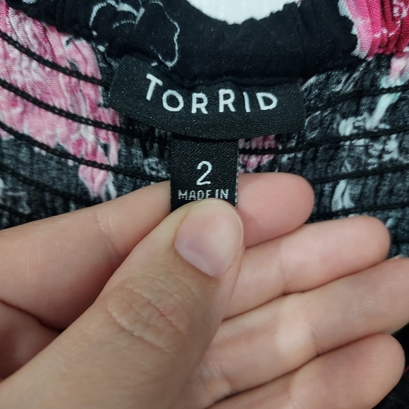 Torrid Black Floral Challis Midi Dress in Size 2 - 18/20 - Picture 8 of 16